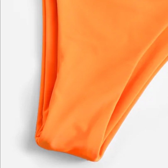 Neon Orange Scoop Neck  Vacation Bikini - Picture 4 of 6